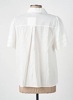 Chemisier coupe fluide manches courtes blanc GOLDEN LIVE femme