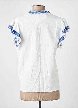 Chemisier coupe cintrée manches courtes bleu SEASON femme