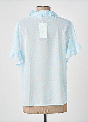 Blouse légère et transparente manches courtes bleu FEELHOO femme