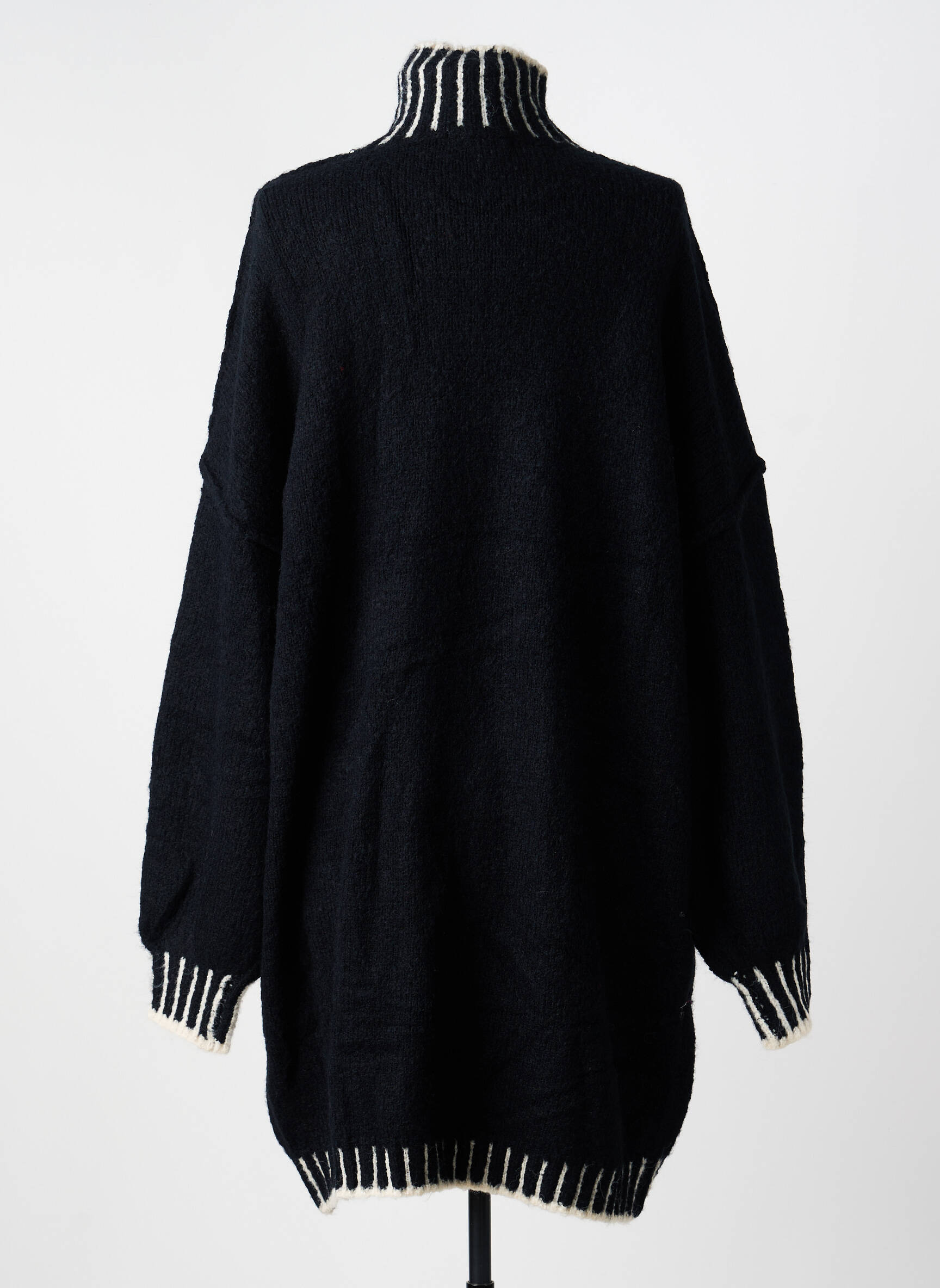 Robe pull stretch manches longues noir IKOONE&BIANKA femme