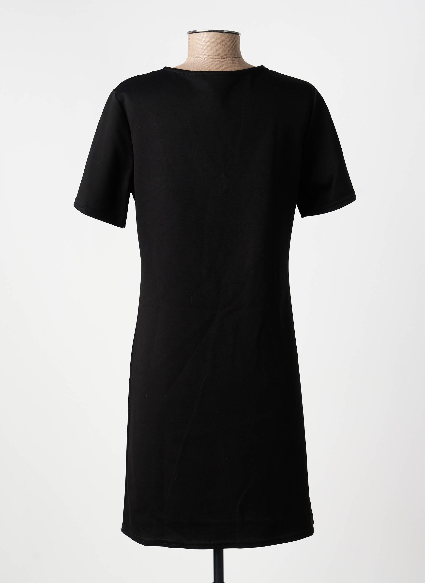 Robe courte manches courtes manches courtes noir CHARMING GIRL femme
