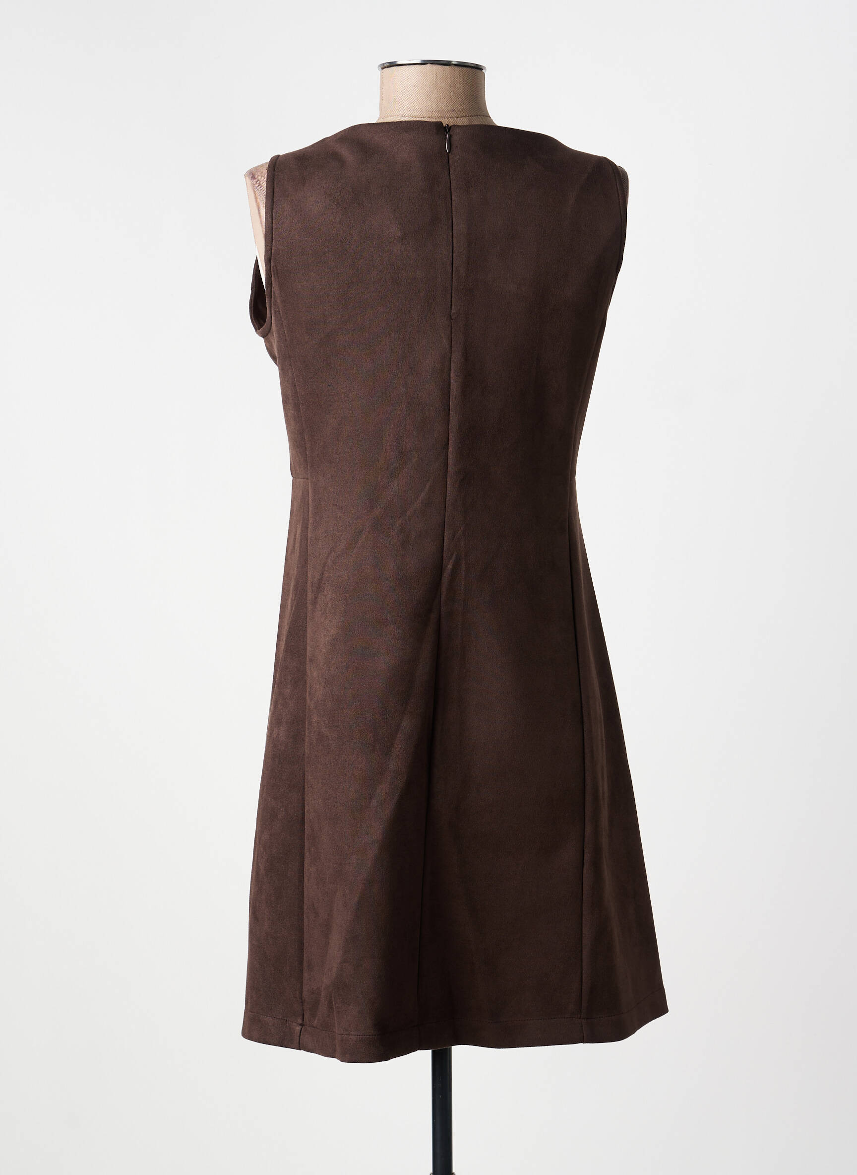 Robe courte sans manche sans manche marron CHARMING GIRL femme