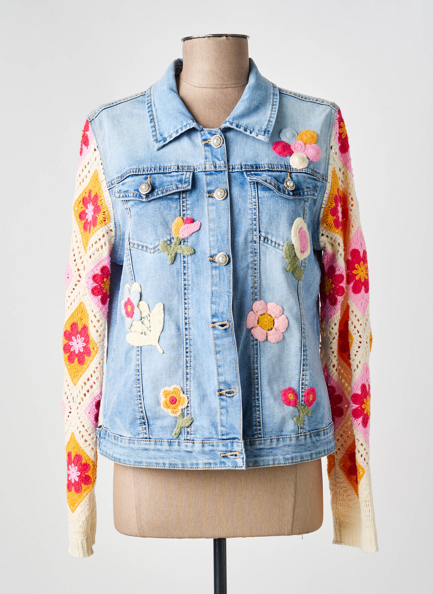 Veste casual poches bleu MAISON ONADO femme
