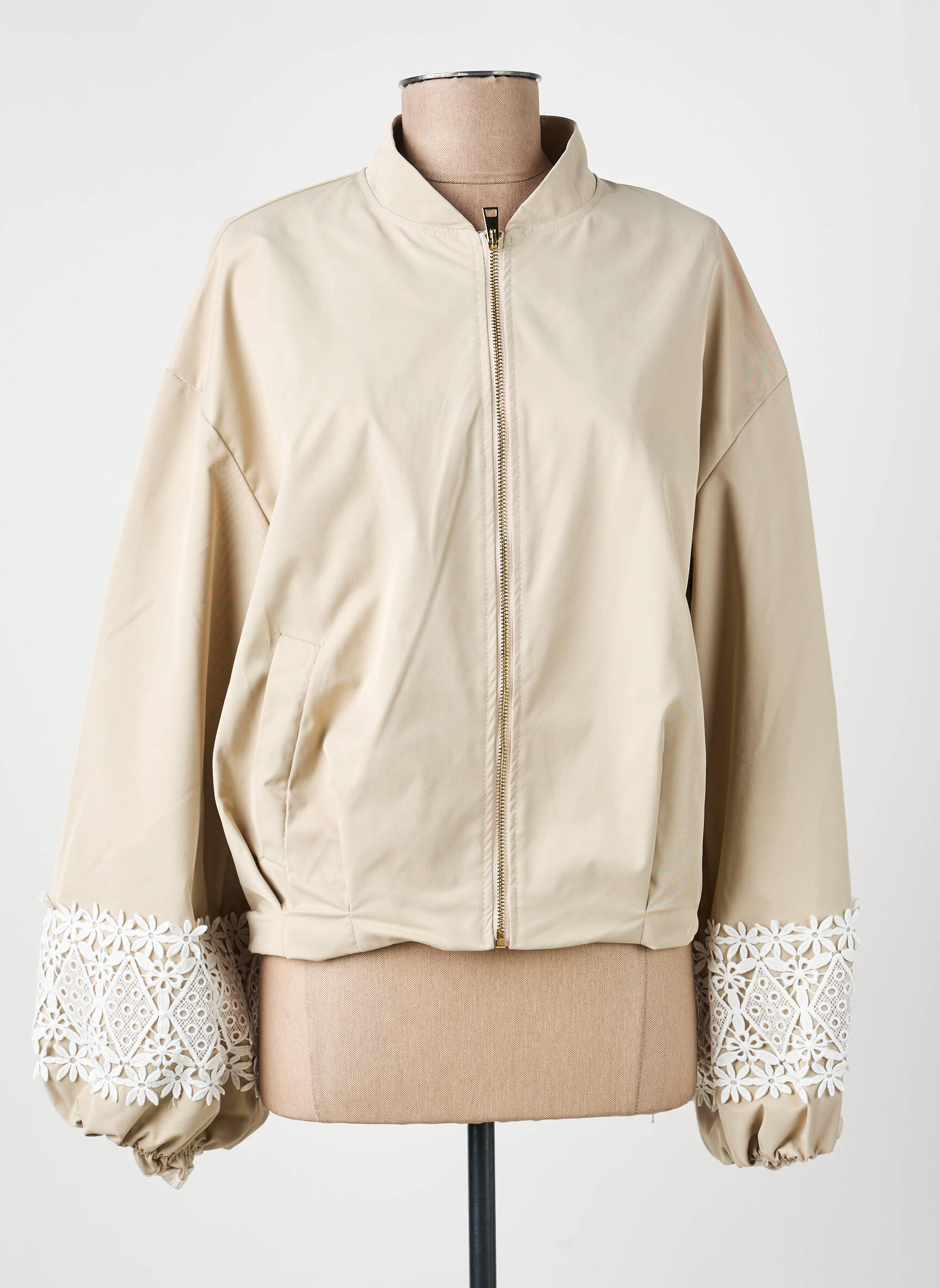 Blouson effet matière satinée beige KEZY femme