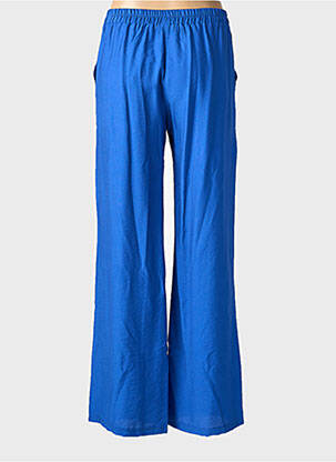 Pantalon droit tissage popeline taille normale bleu EMA BLUE'S femme