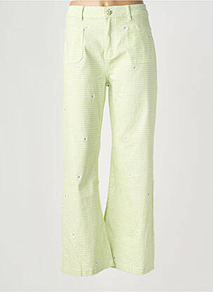 Pantalon flare stretch taille haute vert MAISON ONADO femme