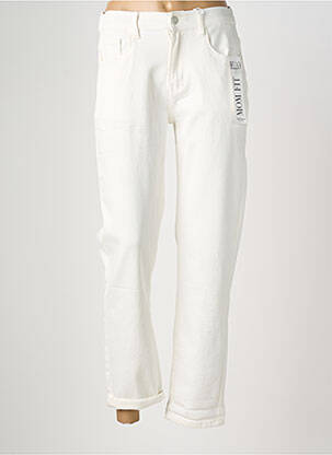 Jean coupe mom tissage brut taille normale blanc HELLO MISS femme