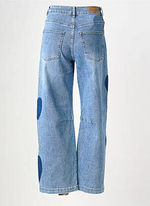 Jeans coupe large tissage brut taille haute bleu PLACE DU JOUR femme