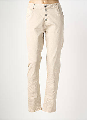Jeans coupe slim tissage brut taille normale beige KAROSTAR femme