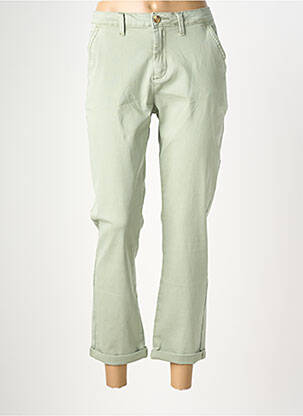 Pantalon chino fermeture zippée sous rabat boutonné taille normale vert MAISON ONADO femme
