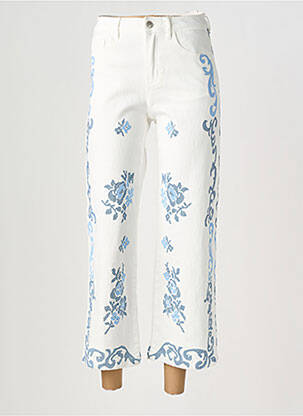 Jeans coupe droite taille haute taille haute blanc MAISON ONADO femme