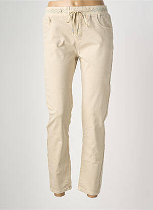 Pantalon slim taille élastique taille normale beige MAISON ONADO femme