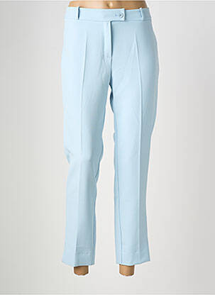 Pantalon droit tissage popeline taille normale bleu HIPPOCAMPE femme