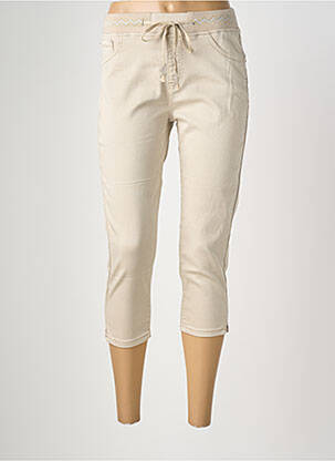Pantacourt taille élastique taille normale beige MAISON ONADO femme