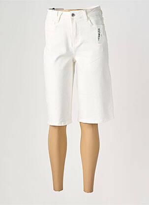 Bermuda coupe droite taille normale blanc HELLO MISS femme