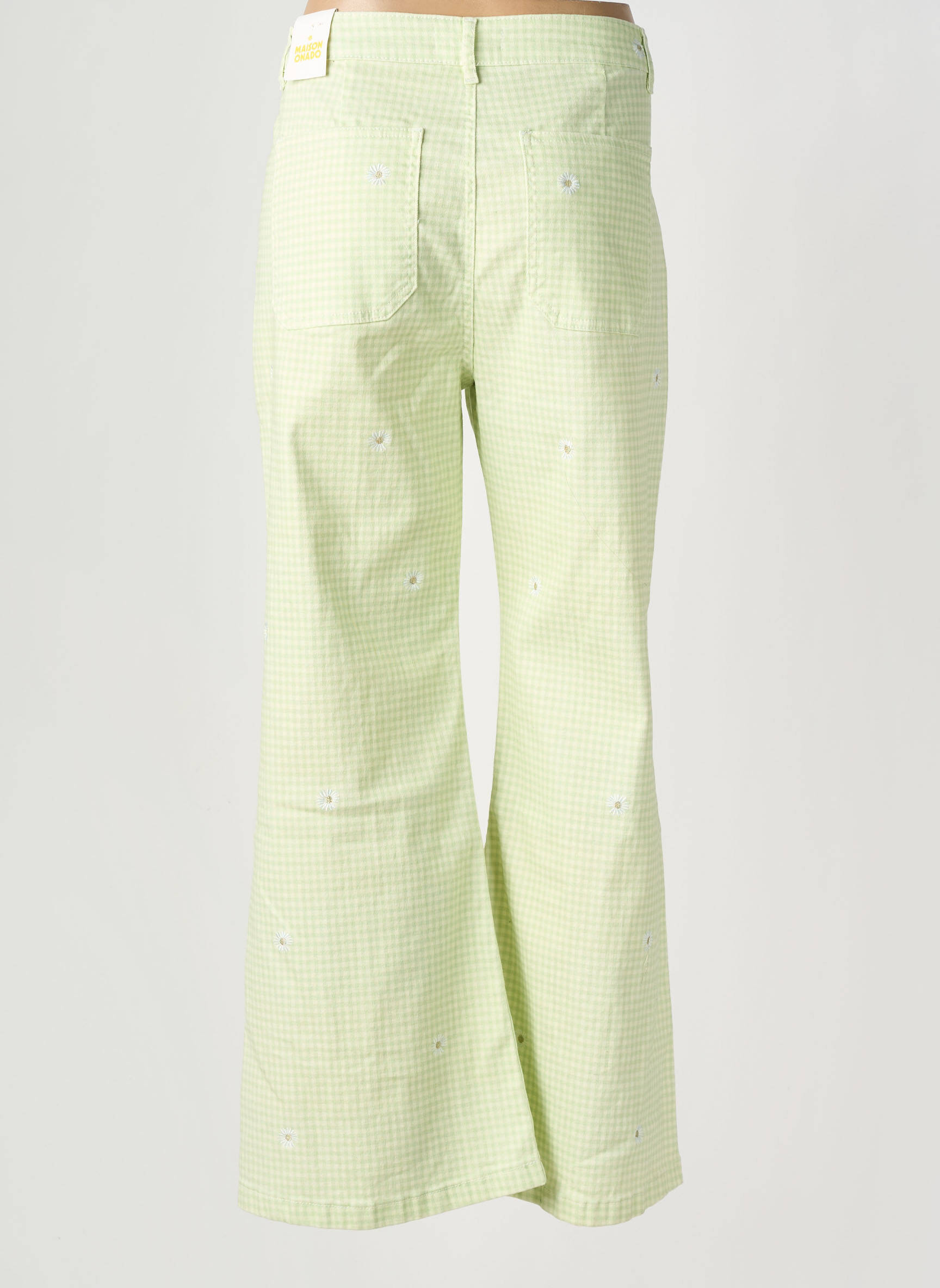 Pantalon flare stretch taille haute vert MAISON ONADO femme