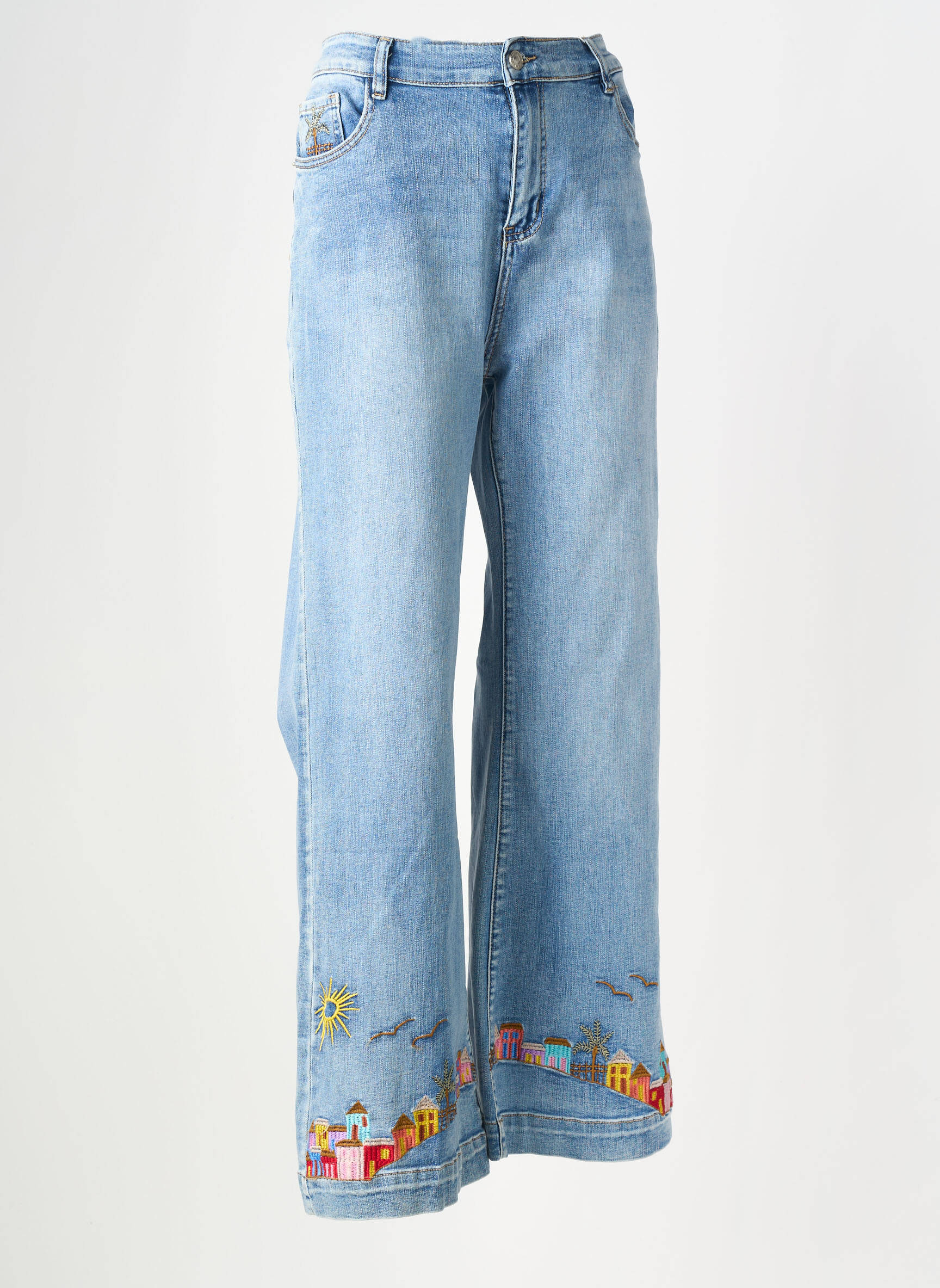 Jean coupe flare taille normale taille normale bleu MAISON ONADO femme