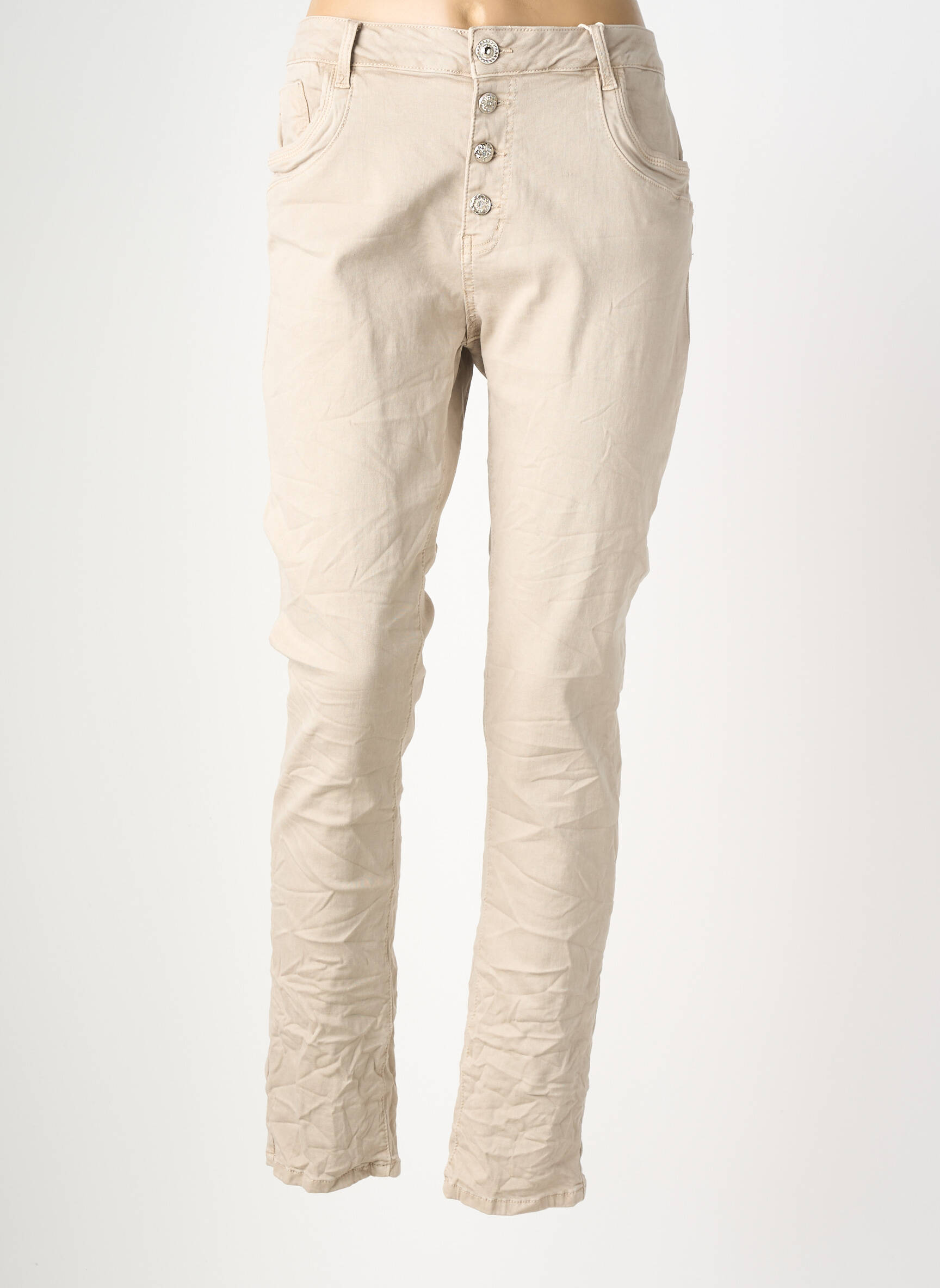 Pantalon slim taille normale taille normale beige KAROSTAR femme