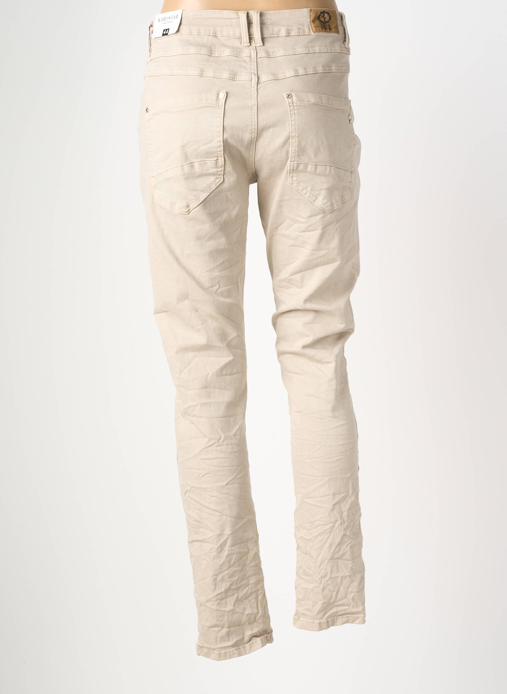 Pantalon slim taille normale taille normale beige KAROSTAR femme