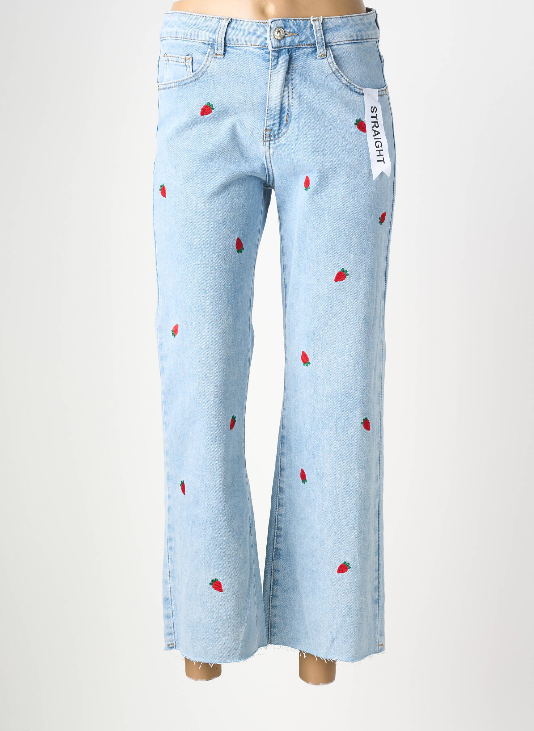 Jeans coupe droite taille normale taille normale bleu FOLYROSE femme
