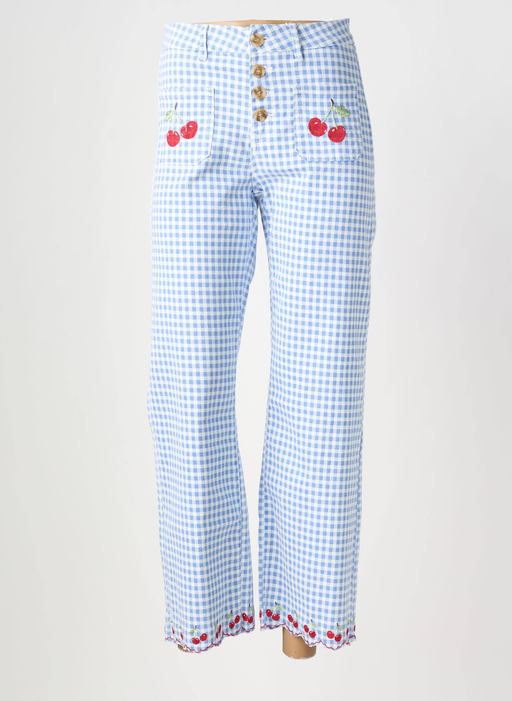 Jeans coupe droite taille haute taille haute bleu MAISON ONADO femme