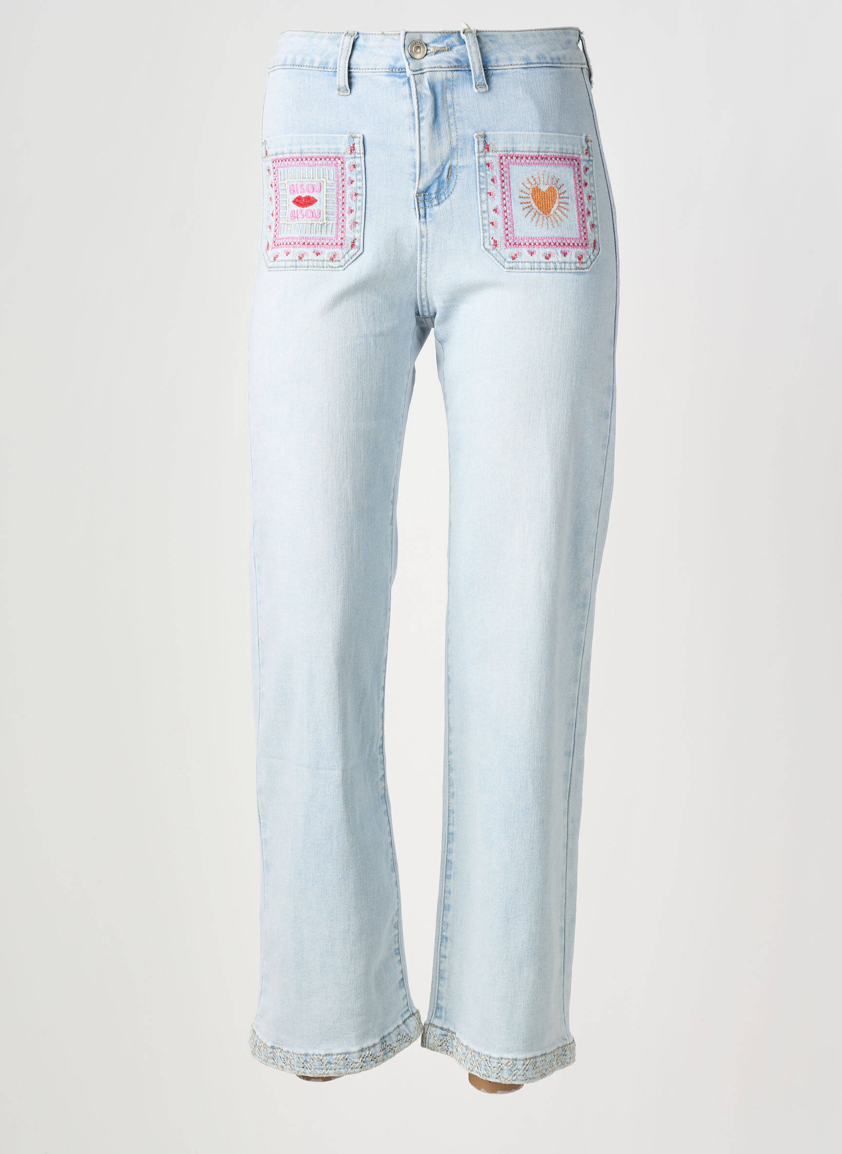 Jeans coupe droite taille normale taille normale bleu MAISON ONADO femme