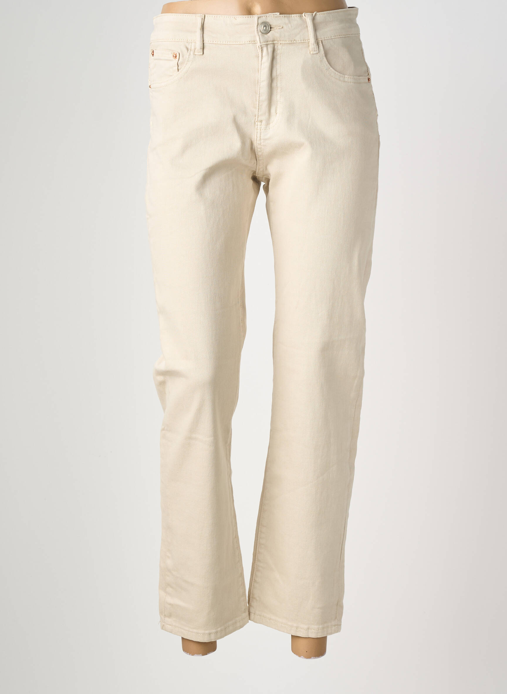 Jeans coupe droite taille normale taille normale beige MAISON ONADO femme