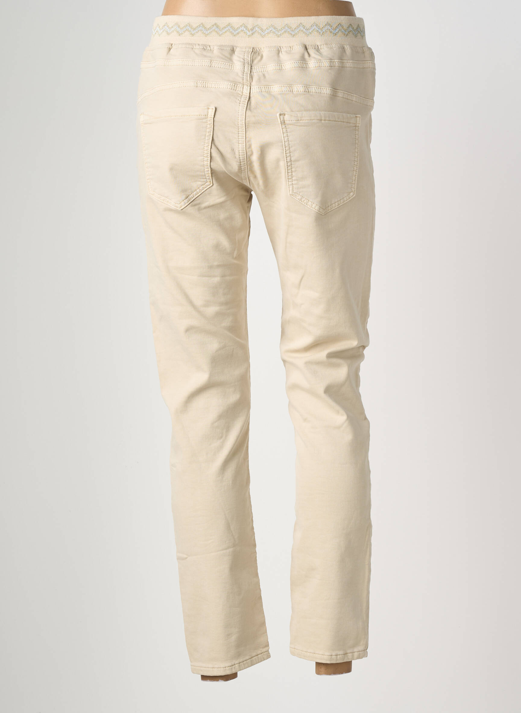 Pantalon slim taille élastique taille normale beige MAISON ONADO femme