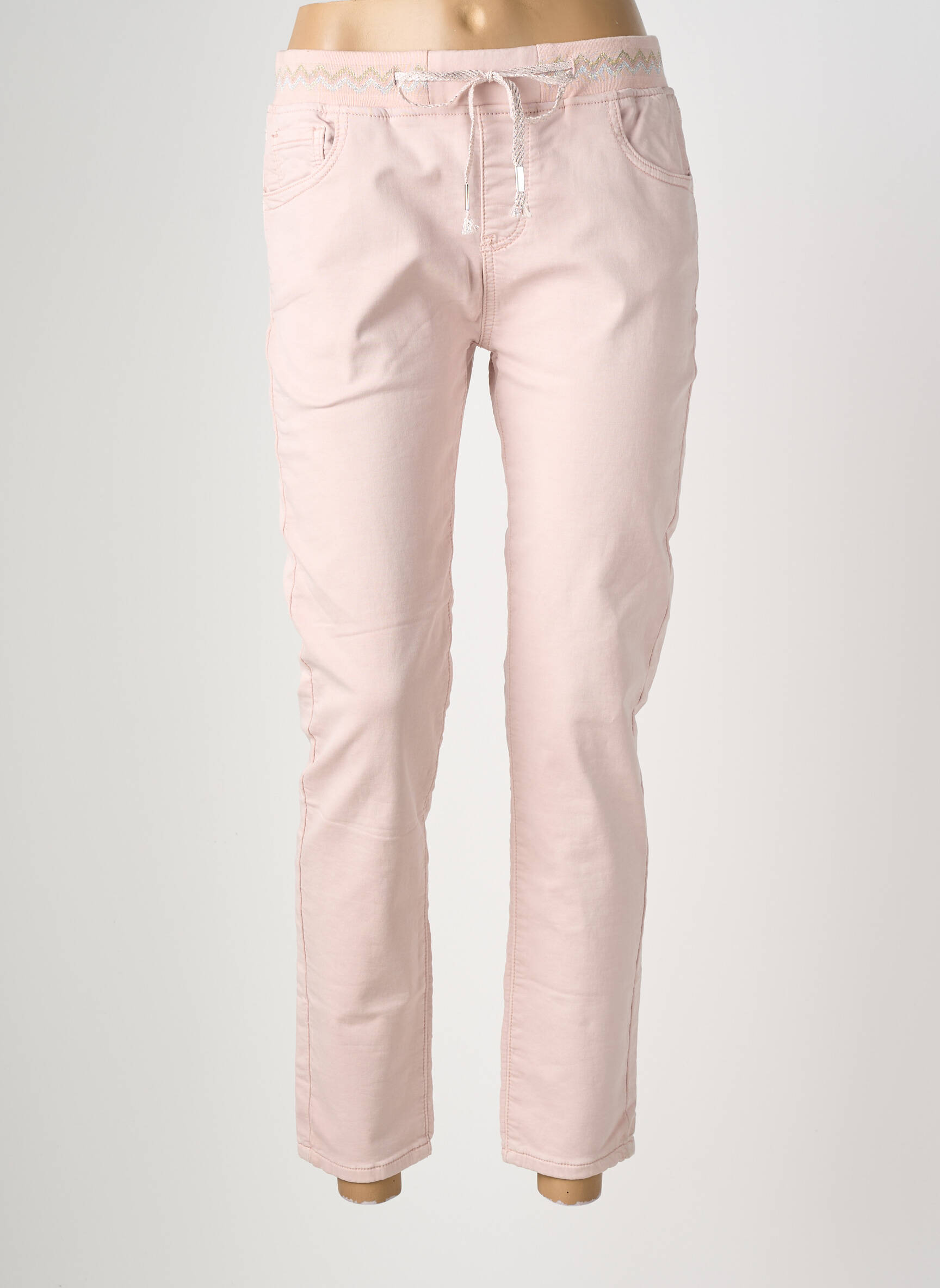 Pantalon slim taille élastique taille normale rose MAISON ONADO femme