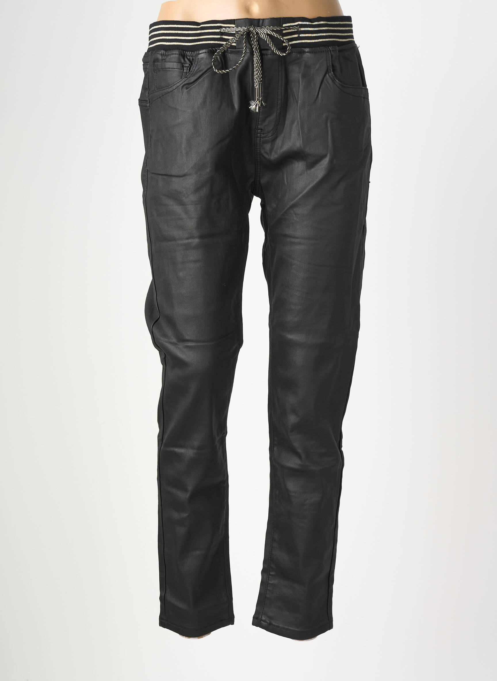 Pantalon slim taille élastique taille normale noir MAISON ONADO femme