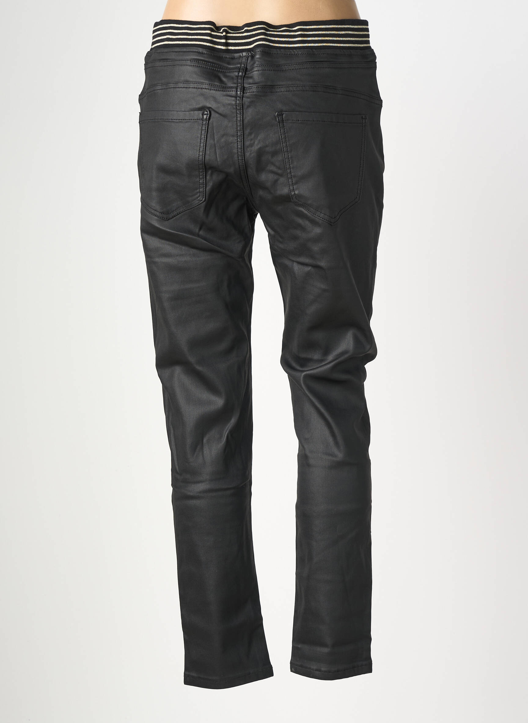 Pantalon slim taille élastique taille normale noir MAISON ONADO femme