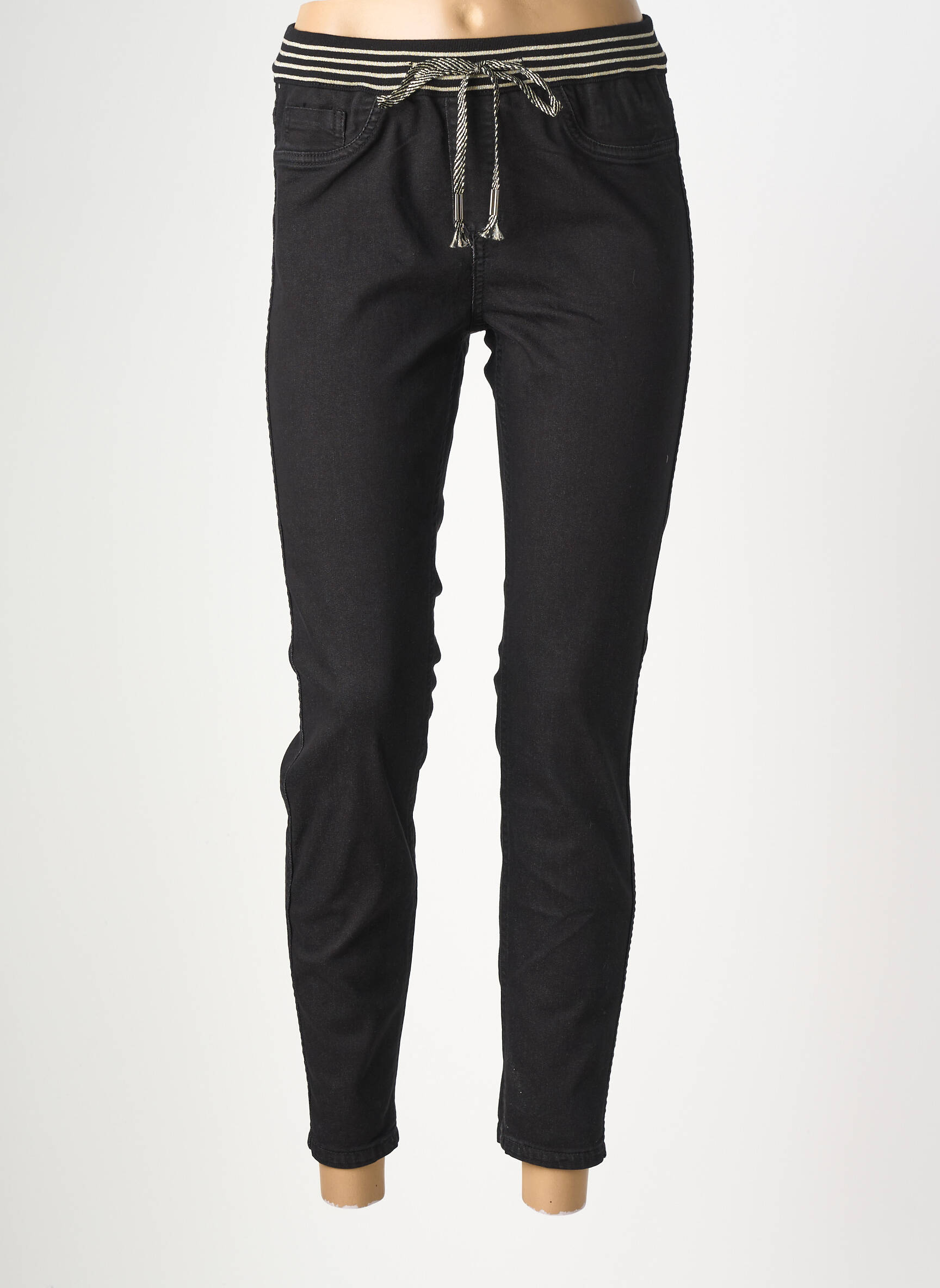 Pantalon slim taille élastique taille normale noir MAISON ONADO femme