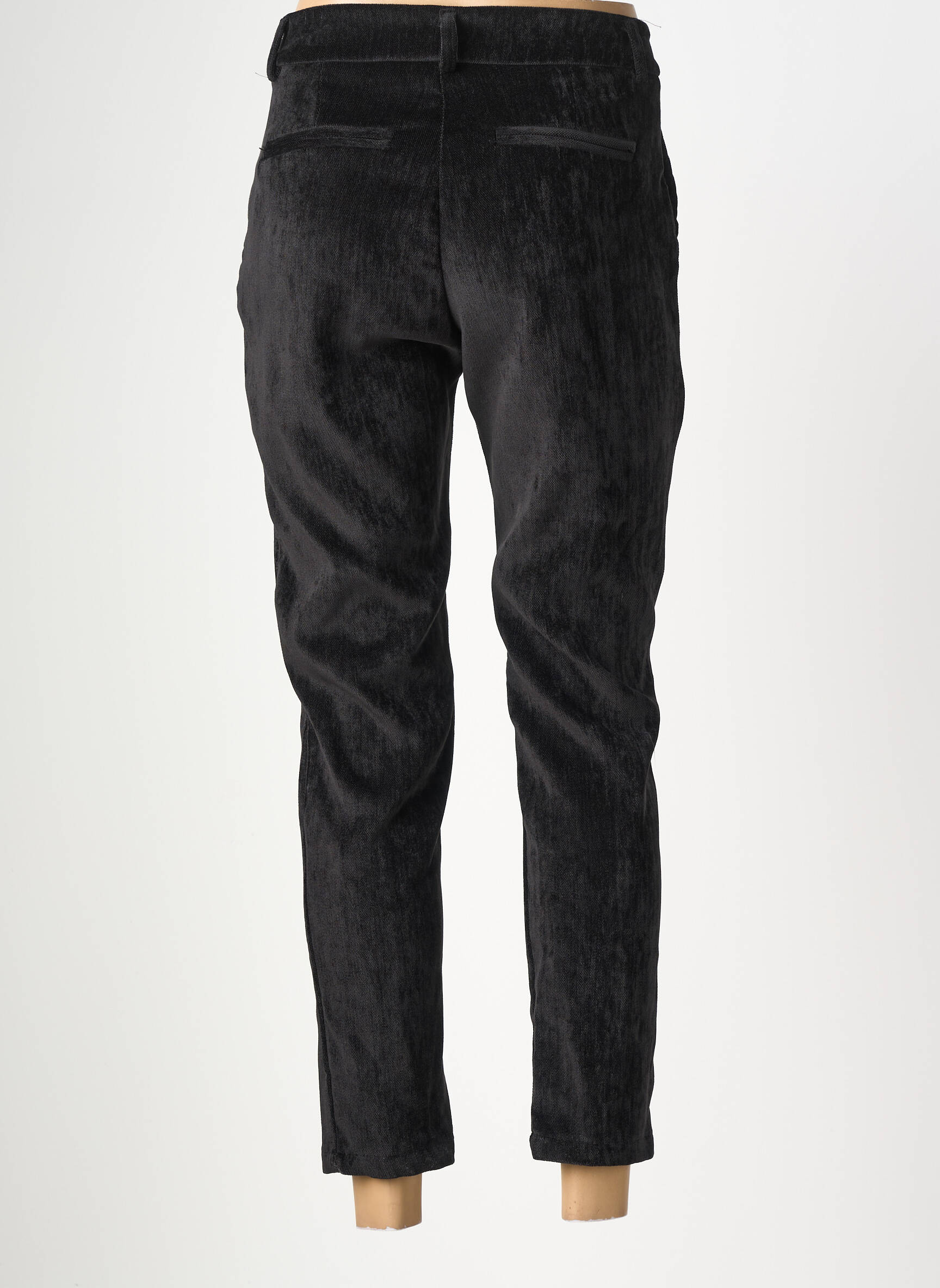 Pantalon chino fermeture zippée sous rabat boutonné taille normale noir NAIIF femme