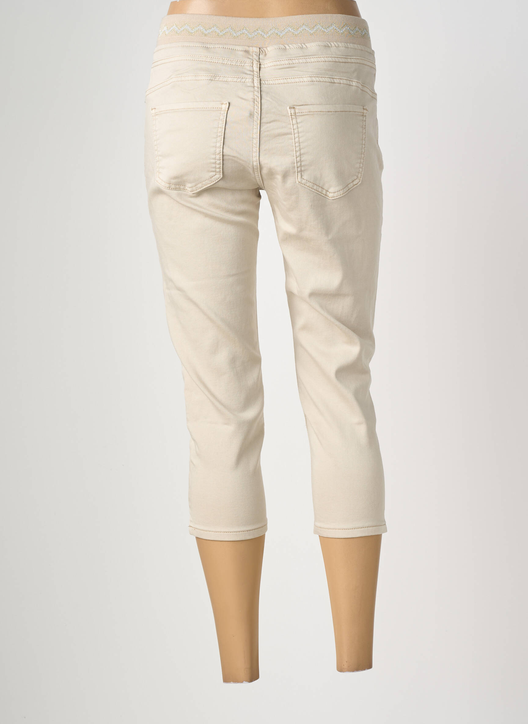 Pantacourt taille élastique taille normale beige MAISON ONADO femme