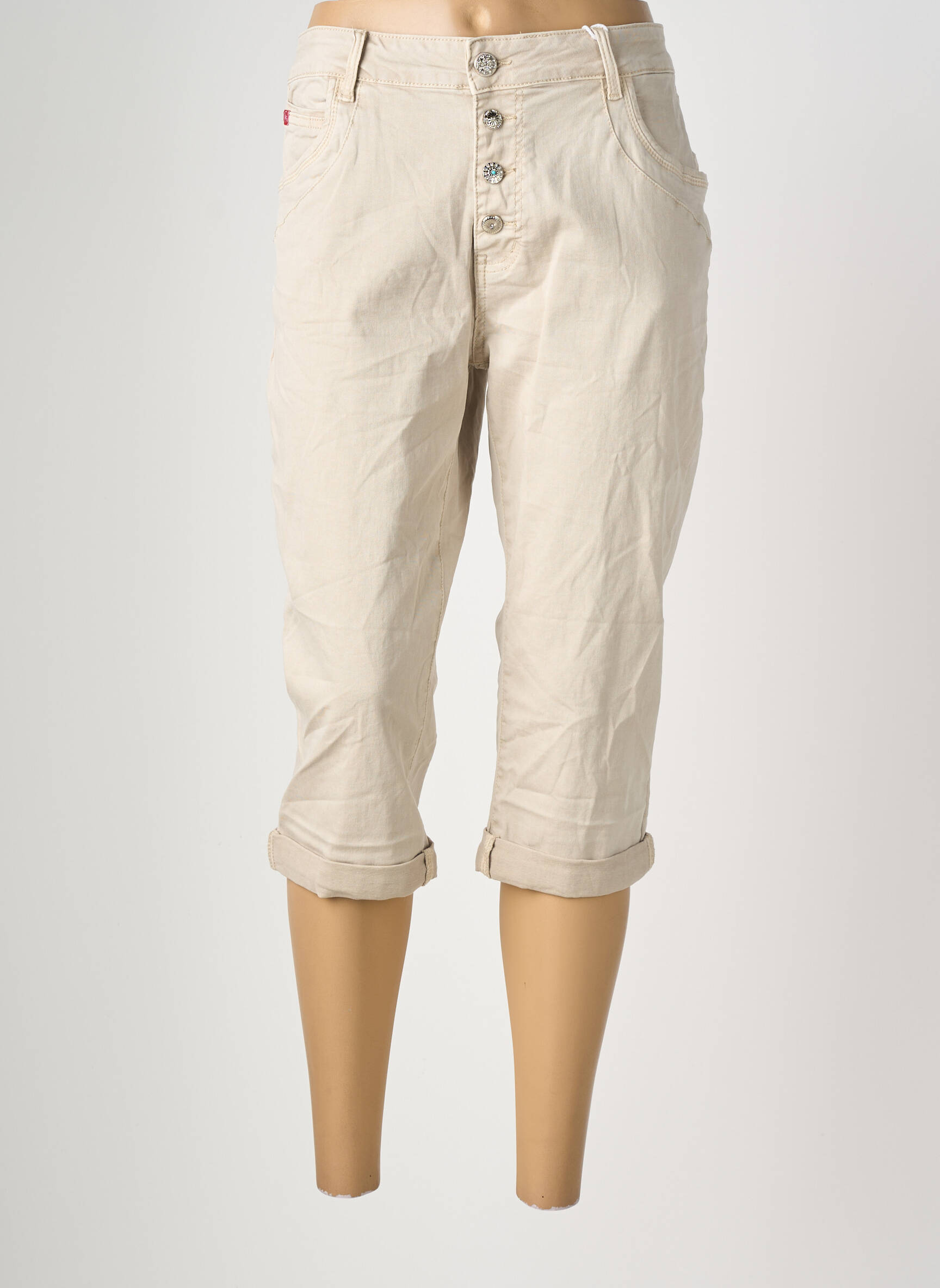 Pantacourt taille normale taille normale beige KAROSTAR femme