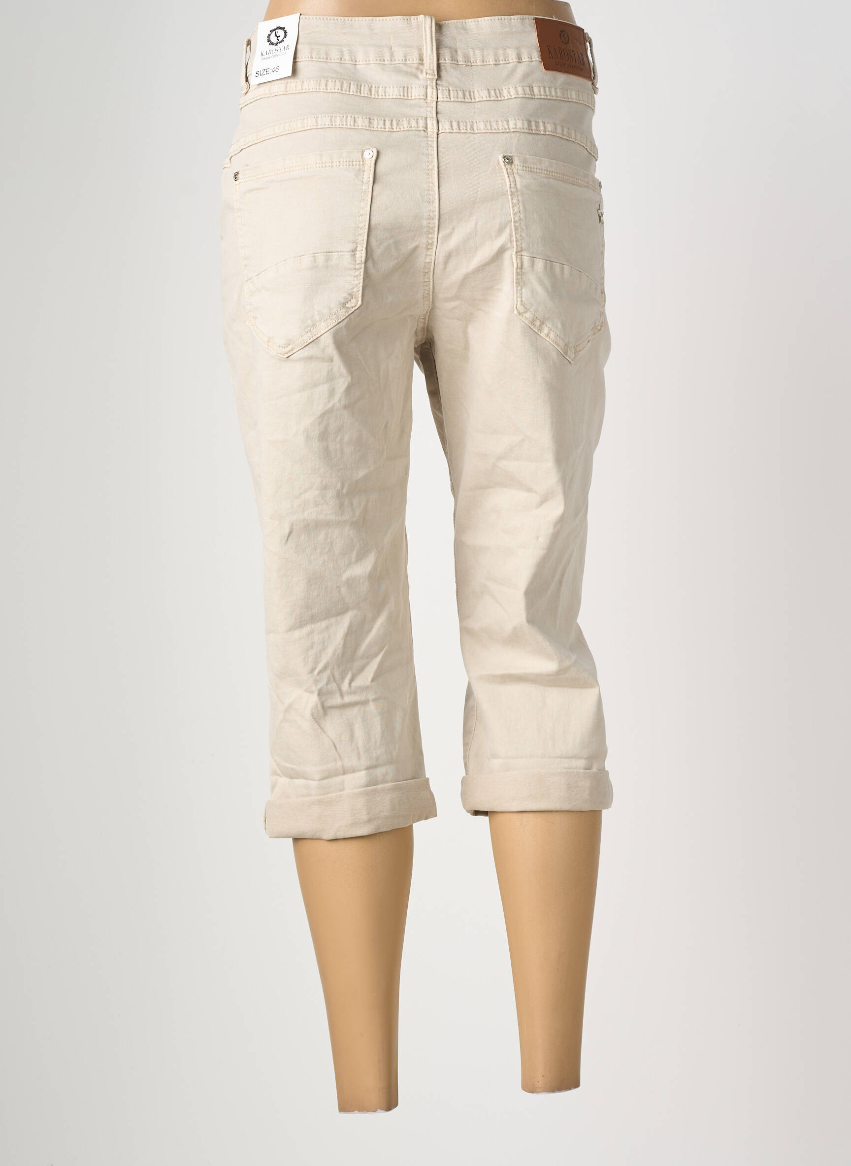 Pantacourt taille normale taille normale beige KAROSTAR femme