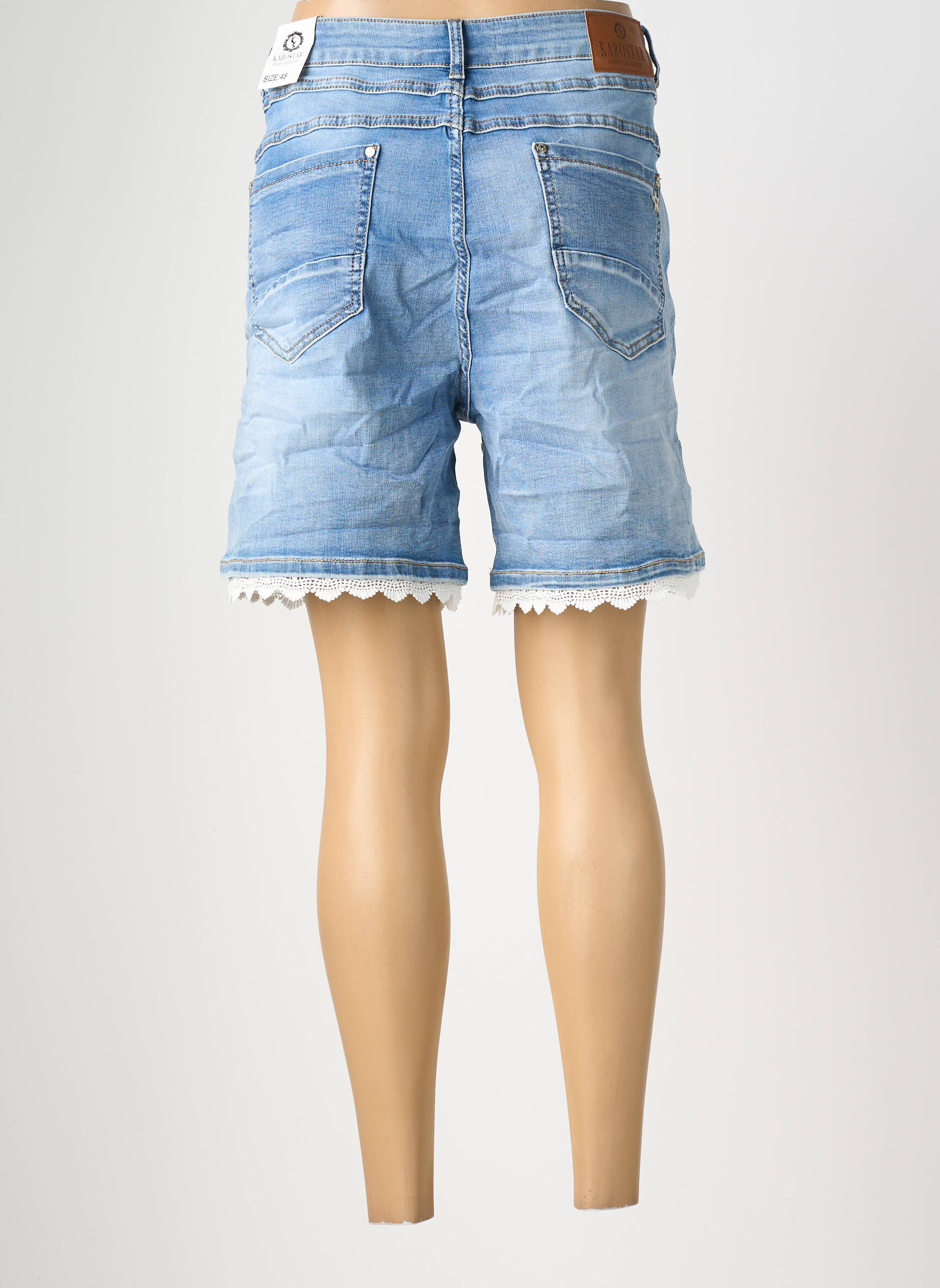 Short tissage denim taille normale bleu KAROSTAR femme