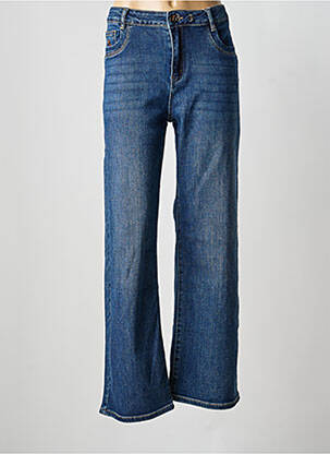 Jeans coupe droite fermeture zippée sous rabat boutonné taille normale bleu MAISON ONADO homme