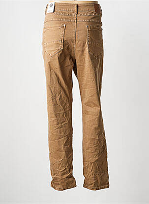 Pantalon droit taille haute taille haute marron KAROSTAR femme