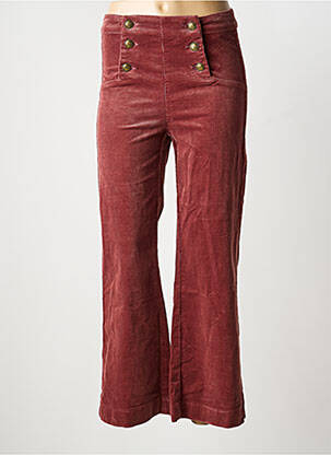 Pantalon flare tissage velours taille haute marron ORAIJE femme