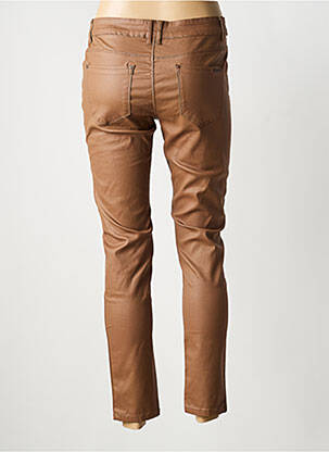 Pantalon slim tissage enduit taille normale marron ONADO femme