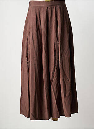Jupe longue coupe fluide marron EXQUISS'S femme
