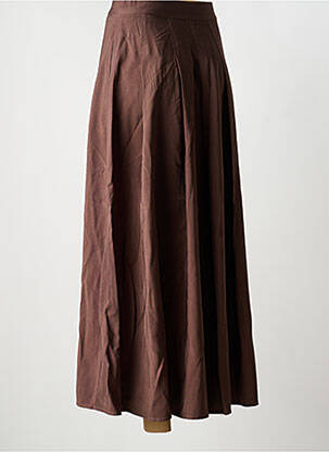 Jupe longue coupe fluide marron EXQUISS'S femme