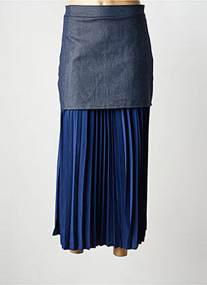 Jupe longue fermeture zippée au dos bleu SYBELLA femme