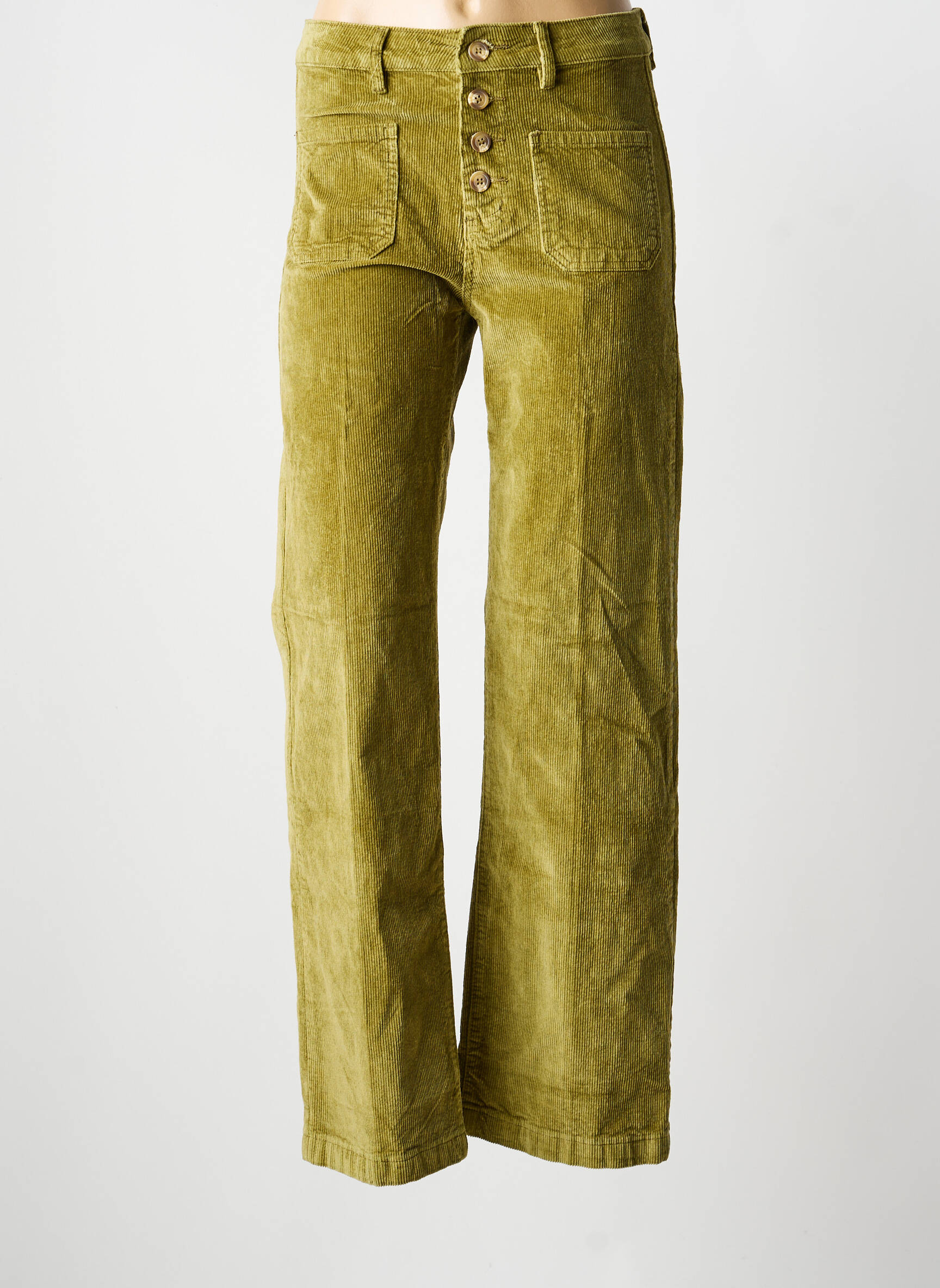 Pantalon droit taille normale taille normale vert MAISON ONADO femme