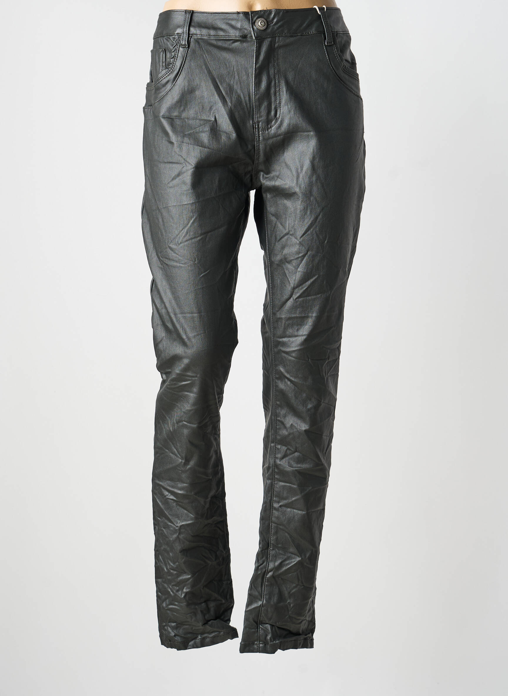 Pantalon droit stretch taille normale noir KAROSTAR femme