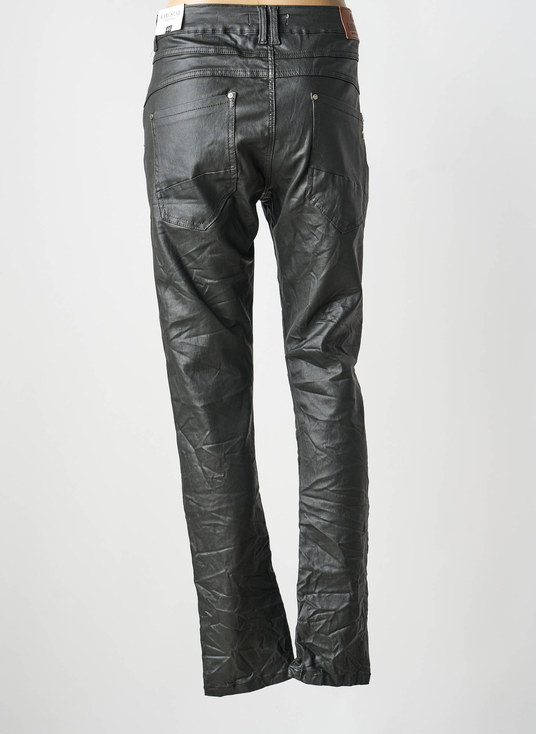 Pantalon droit stretch taille normale noir KAROSTAR femme