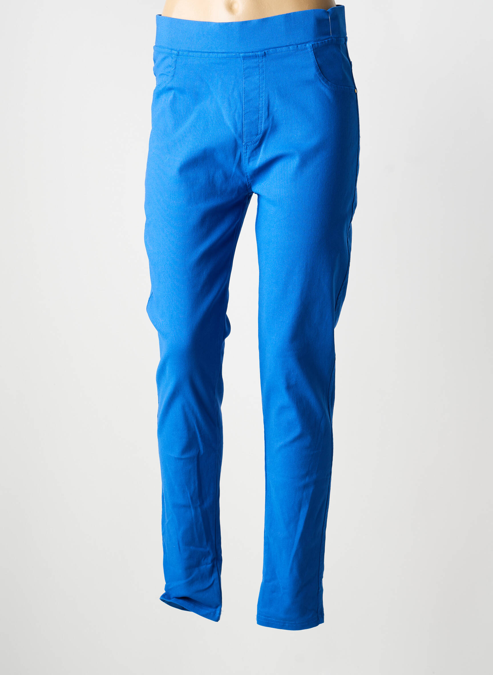 Pantalon slim taille haute taille haute bleu CHRISTY femme