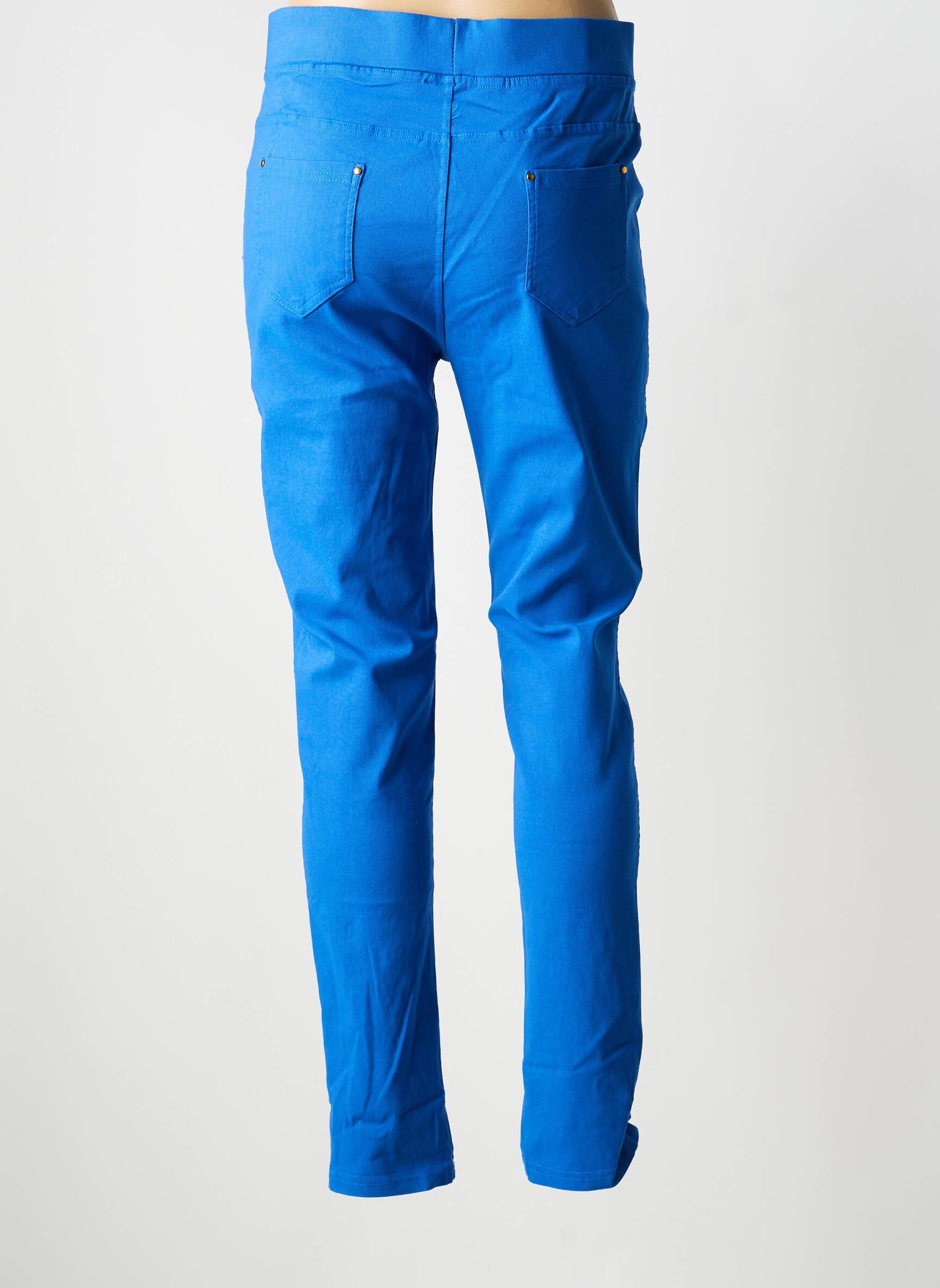 Pantalon slim taille haute taille haute bleu CHRISTY femme