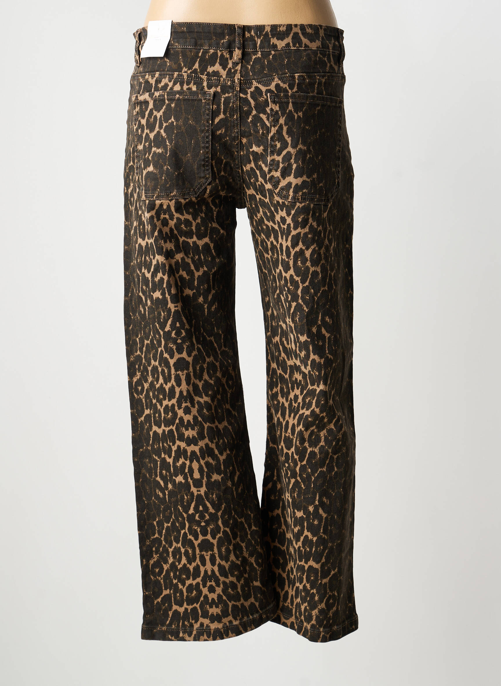 Pantalon 7/8 taille haute taille haute marron MAISON ONADO femme